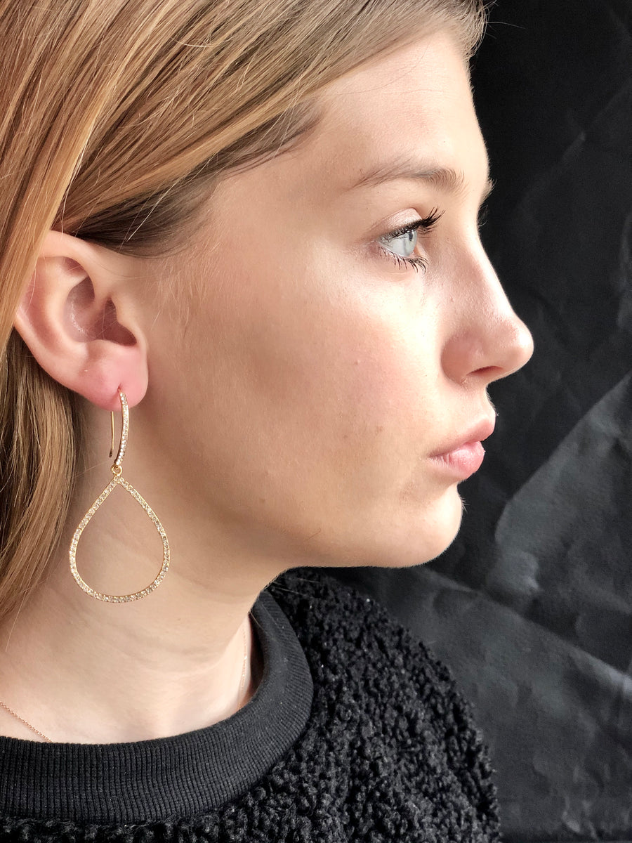 Teardrop Pave Earrings