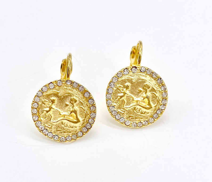 All Gold Mother & Child Earrings