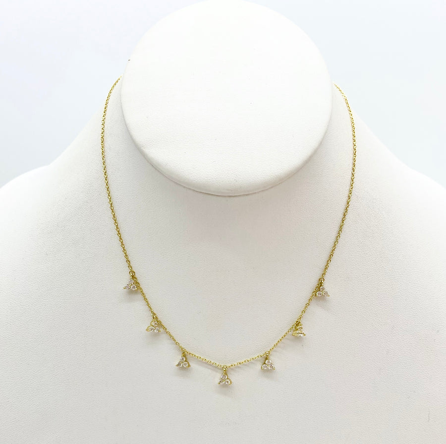 Pave Pyramid Necklace - 16