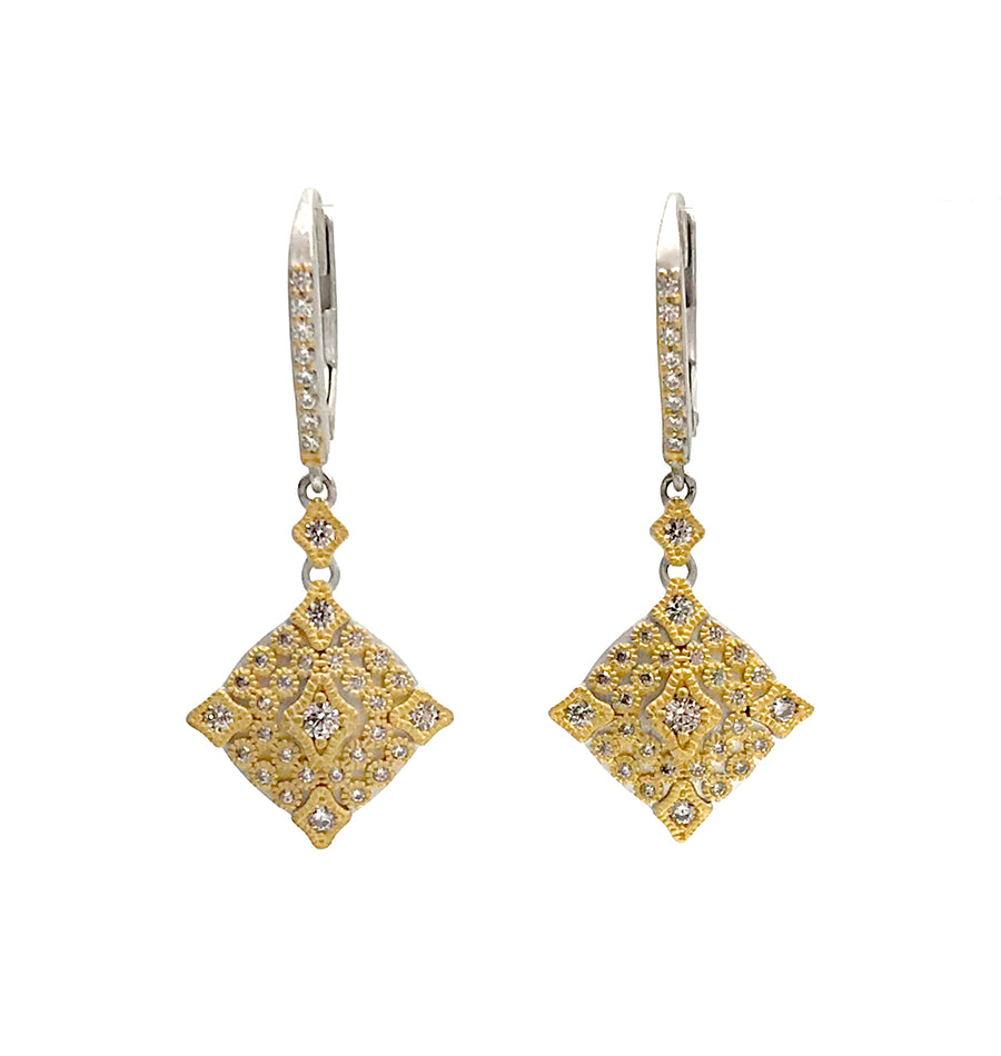 Diamond Shaped with Pave Earrings