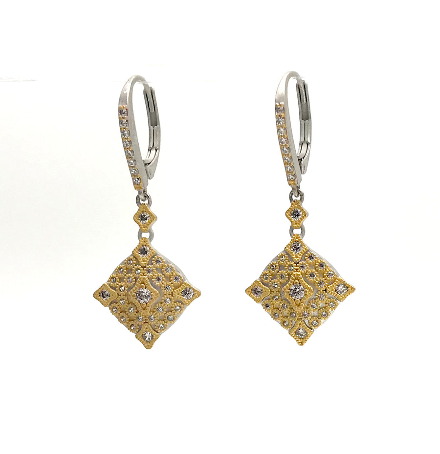 Diamond Shaped with Pave Earrings